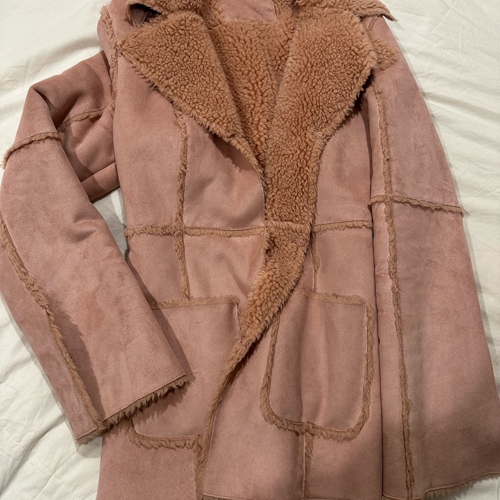 Women's Vintage Pink Shearling Coat